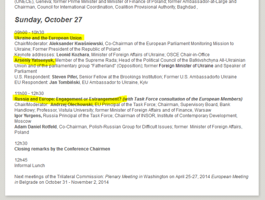 Commission Trilatérale, réunion région Europe, Cracovie (Pologne), 25 au 27 octobre 2013